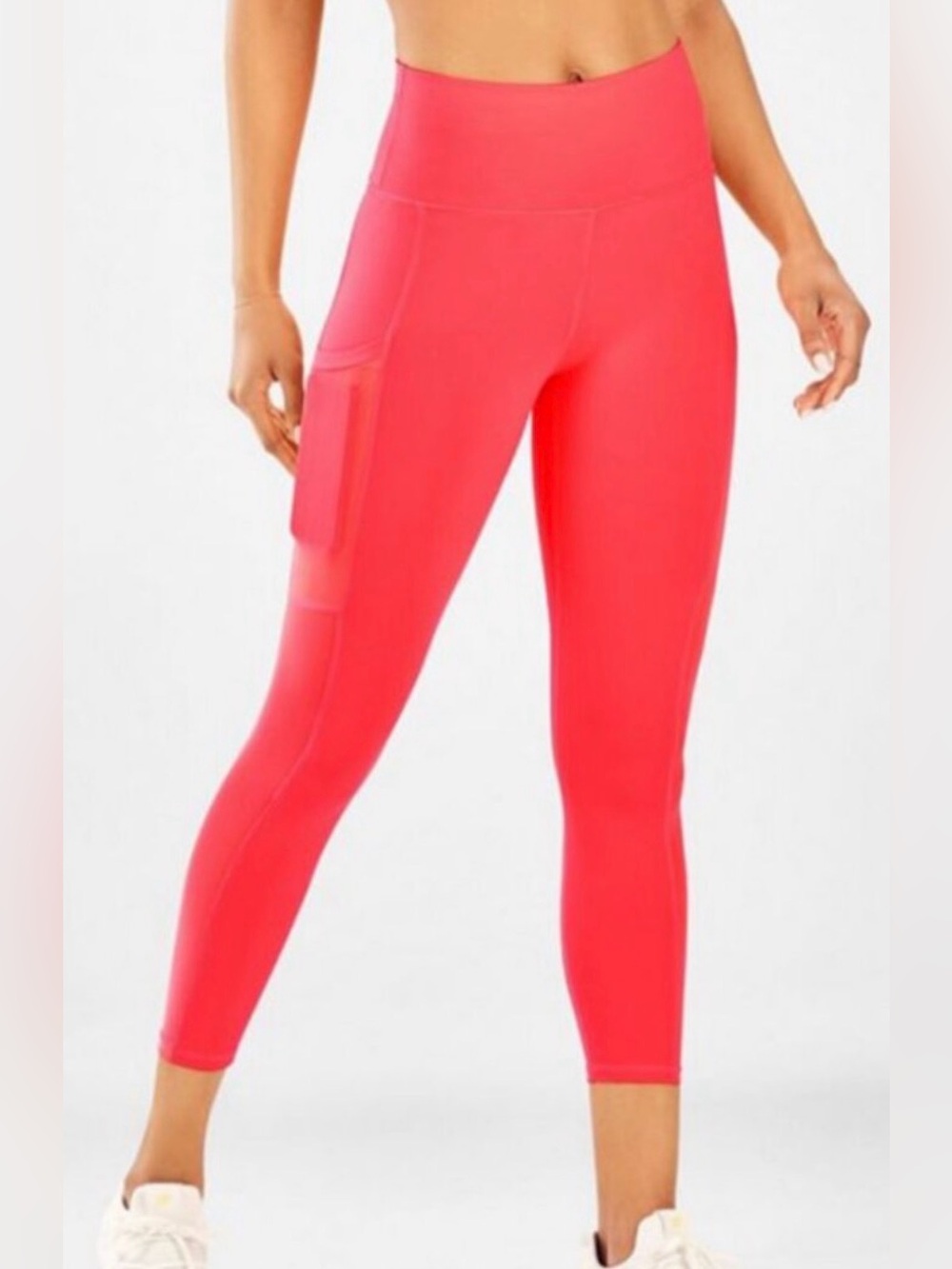 High-Waist Pocket Leggings - Coral Pink
